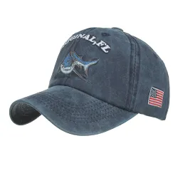 Vintage original Shark - broderi bomull baseball cap - unisex