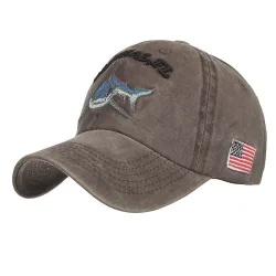 Vintage originale Shark - cappello da baseball in cotone ricamo - unisex