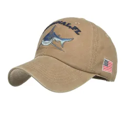 Vintage originale Shark - cappello da baseball in cotone ricamo - unisex