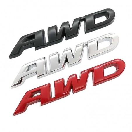 3D AWD - car sticker - chrome