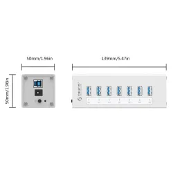 Orico A3H7 A3H10 A3H4 - aluminium höghastighets splitter 7-port USB 3.0