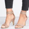 High Heel Pumps - elegante Wildledersandalen mit Rückreißverschluss