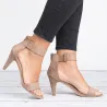 High Heel Pumps - elegante Wildledersandalen mit Rückreißverschluss