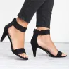 SandaliasBombas de tacón alto - elegantes sandalias suedas con cremallera trasera