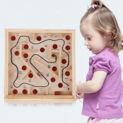 Jeu de labyrinthe avec balle - jouet éducatif en bois