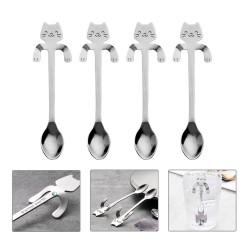 Stainless steel tea & coffee teaspoon with cat 4 pieces