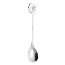 Coração e flor forma colher de aço inoxidável para chá e sobremesas