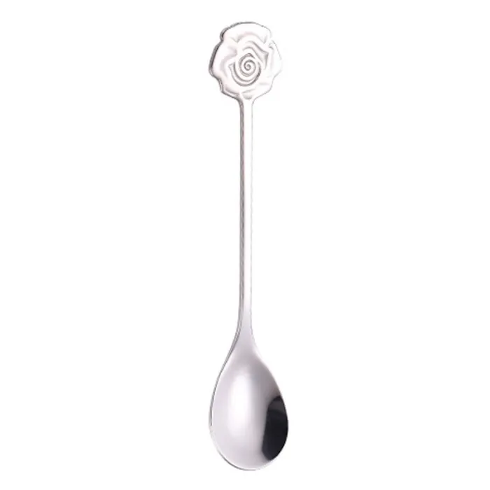 CubiertosForma de corazón y flor cuchara de acero inoxidable para té & postres