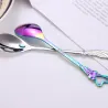 CubiertosForma de corazón y flor cuchara de acero inoxidable para té & postres