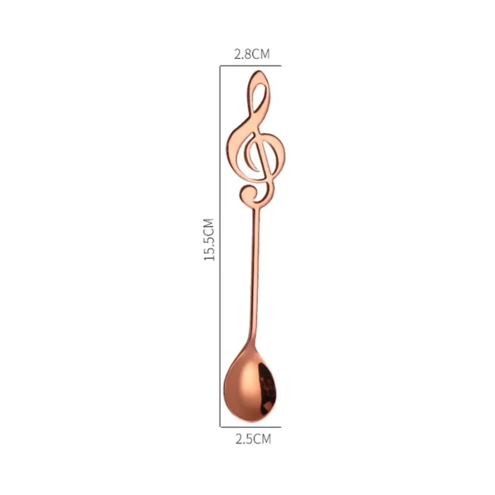 cucchiaio decorativo con nota musicale per tè e caffè & dolci - acciaio inossidabile