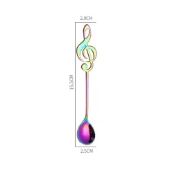 Cubiertoscuchara decorativa con nota musical para té & café & postres - acero inoxidable