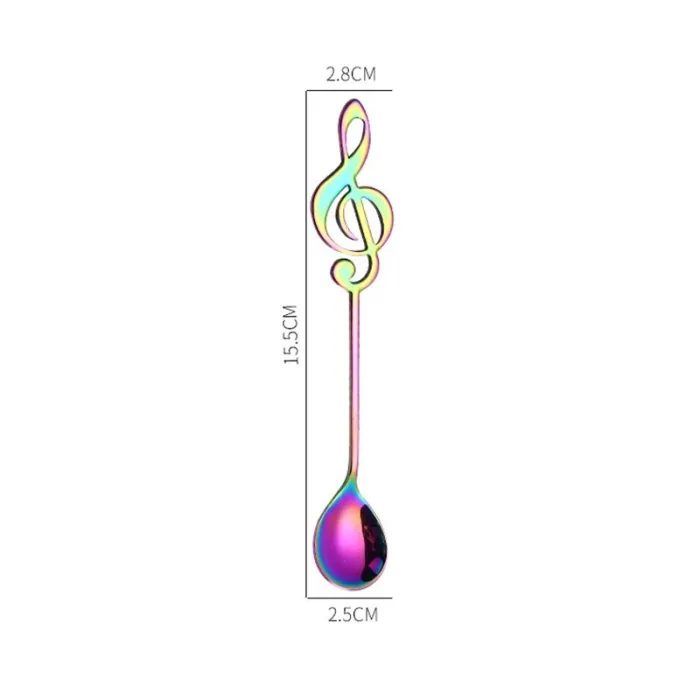 Cubiertoscuchara decorativa con nota musical para té & café & postres - acero inoxidable