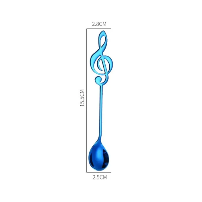 Cubiertoscuchara decorativa con nota musical para té & café & postres - acero inoxidable