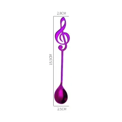Cuillère décorative avec note musicale pour thé & café & desserts - acier inoxydable