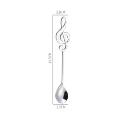 Cubiertoscuchara decorativa con nota musical para té & café & postres - acero inoxidable
