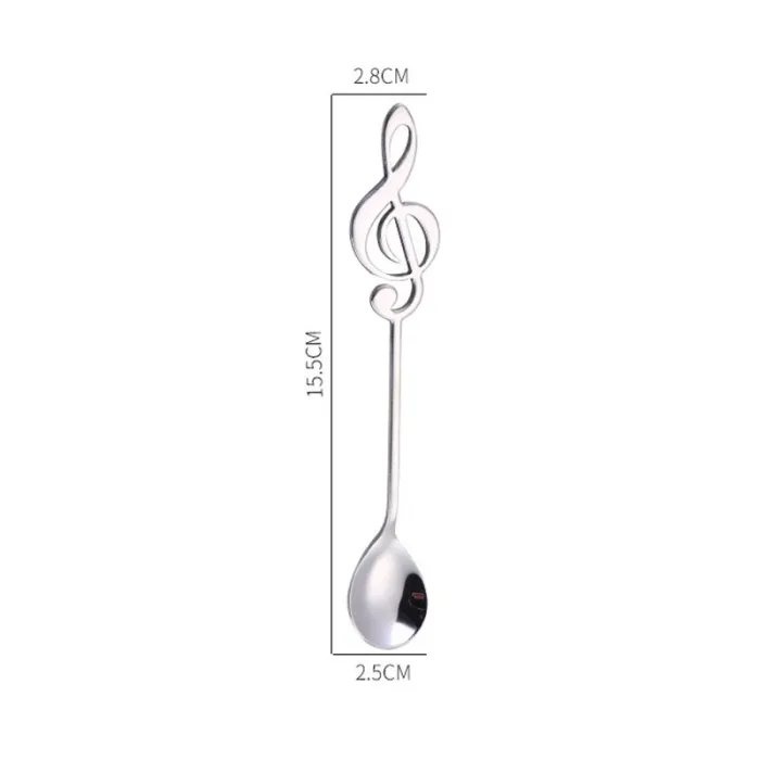 Cubiertoscuchara decorativa con nota musical para té & café & postres - acero inoxidable