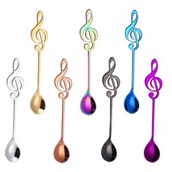 Decorative spoon with music note for tea & coffee & desserts - stainless steel