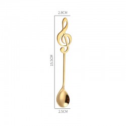 Decorative spoon with music note for tea & coffee & desserts - stainless steelBestek