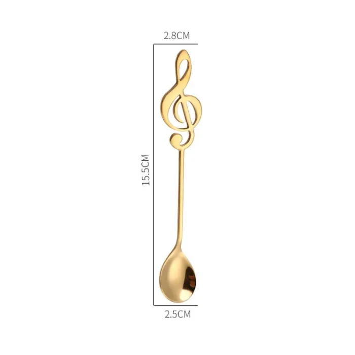 Cuillère décorative avec note musicale pour thé & café & desserts - acier inoxydable