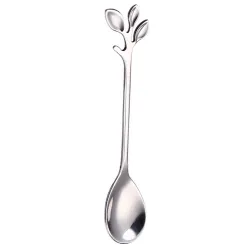 Leaf shaped handle - tea spoon & fork for tea - coffee & desserts