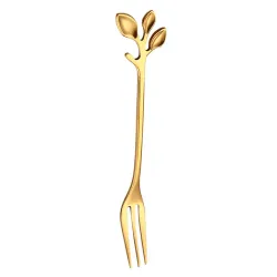 Leaf shaped handle - tea spoon & fork for tea - coffee & desserts