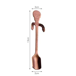 colher de aço inoxidável com crânio