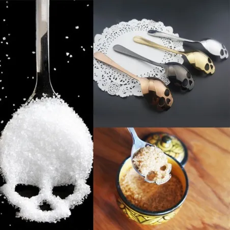 Cubiertoscucharada de acero inoxidable en forma de cráneo para té & café & postres