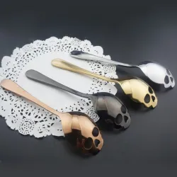 Skull formad rostfritt stål sked för te & kaffe & desserter