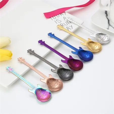 cucchiaino in acciaio inox con chitarra per tè e caffè & dolci