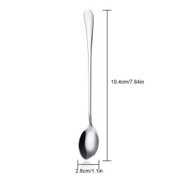 Stainless steel teaspoon with long handle for tea - coffee & desserts 6 pieces