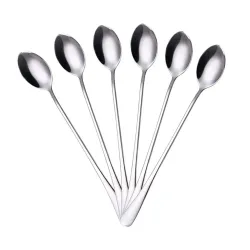 Cubiertoscucharadita de acero inoxidable con mango largo para té - café & postres 6 piezas