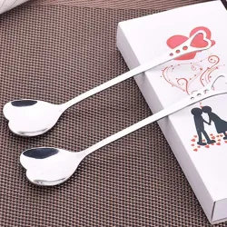 Cubiertoscucharaditas de acero inoxidable en forma de corazón para té & café & postres 10 piezas