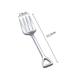 Forma de pá e chave - colher de chá e garfo para chá - café e sobremesas