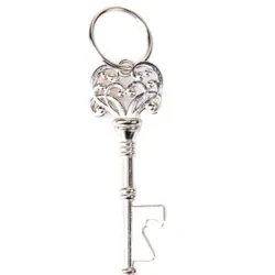 Key shaped bottle opener with keyring