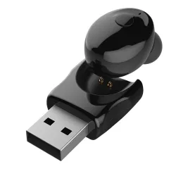 Auriculares5.0 mini auricular Bluetooth - cápsula de auriculares inalámbricos con carga USB