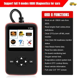 Auton ja kuorma-auton OBD2-skanneri - V500 HD-koodinlukija - kaksikäyttö - diagnostinen työkalu