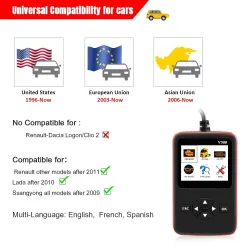Bil & lastbil OBD2 scanner - V500 HD-kodläsare - dubbla användning - diagnostiskt verktyg