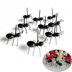 Horquillas en forma de hormiga para frutas y aperitivos - postres 12 piezas
