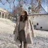 Chaquetasabrigo de invierno de lana de moda con cuello de piel