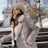 Chaquetasabrigo de invierno de lana de moda con cuello de piel
