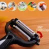 Multifunktionell 360 graders roterande köksredskap - peeler för grönsaker och frukter - grater - slicer