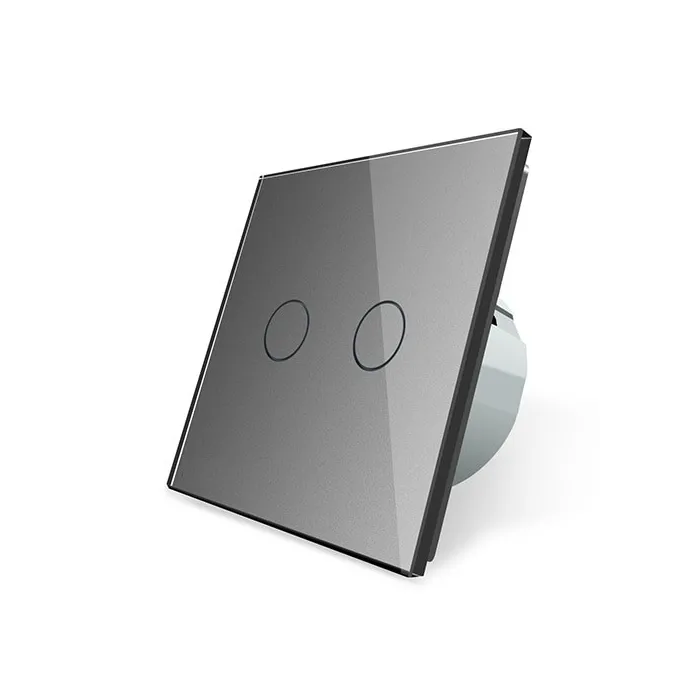 Lyx vägg ljusbrytare med touch sensor - kristallglas - 2gang & 1 sätt
