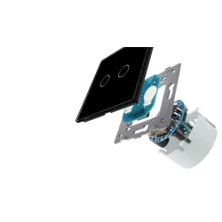 Lyx vägg ljusbrytare med touch sensor - kristallglas - 2gang & 1 sätt