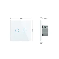 Lyx vägg ljusbrytare med touch sensor - kristallglas - 2gang & 1 sätt