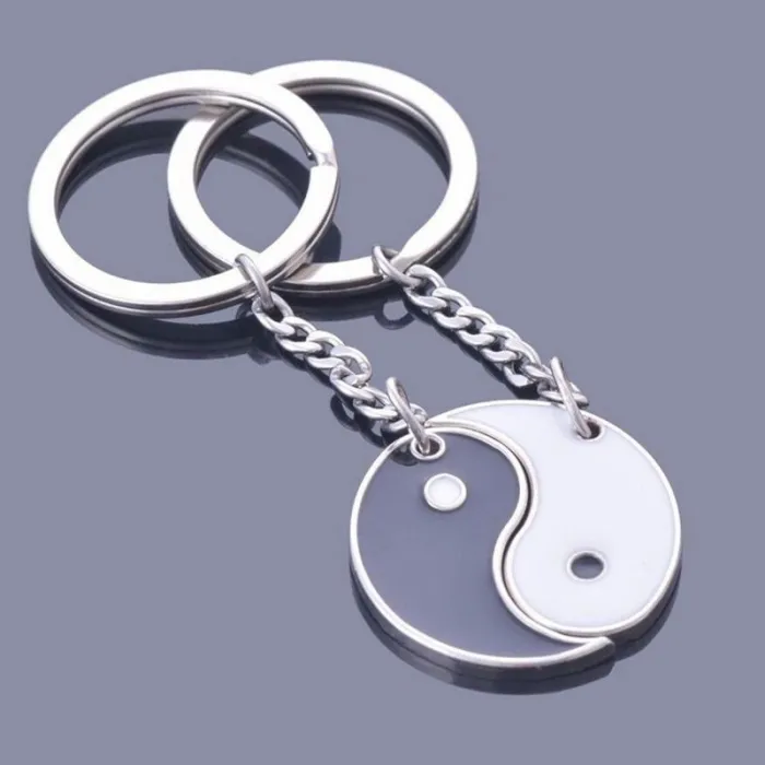 Black & white Yin Yang - keychain