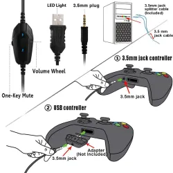 3.5mm gaming headset - headphones with microphone & Led light