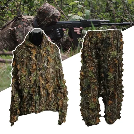 Jaktdräkt med 3D-blad - kamouflage set