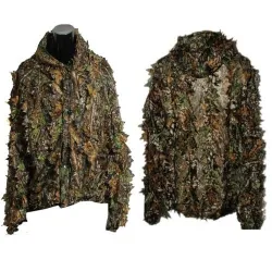 terno de caça com folhas 3D - conjunto de camuflagem