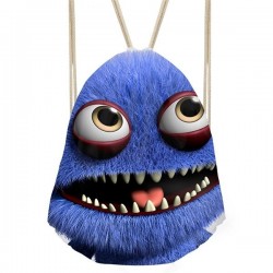 3D monstro sorridente - mochila com cordões
