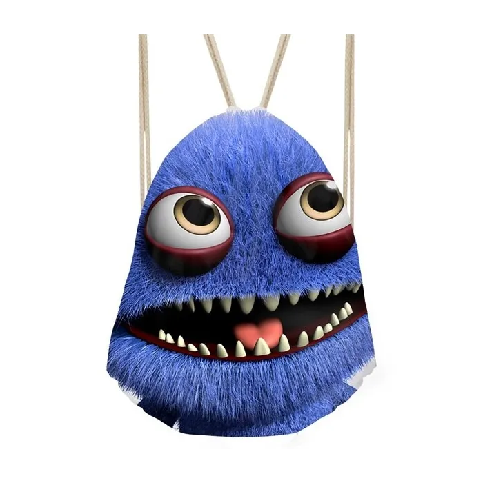 3D monstro sorridente - mochila com cordões